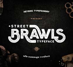 斑驳的英文字体+配备素材：Brawls Typeface + Bonus